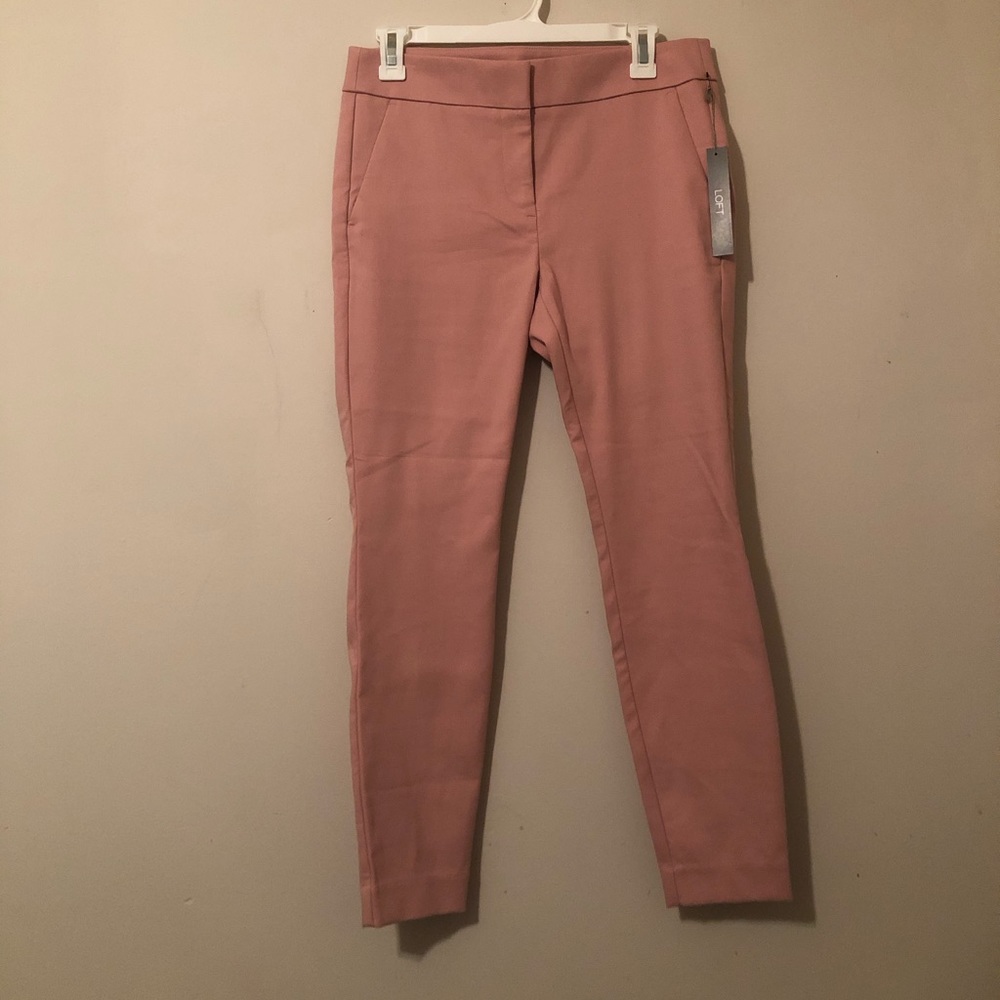 LOFT Pink Slim Ankle Pants
